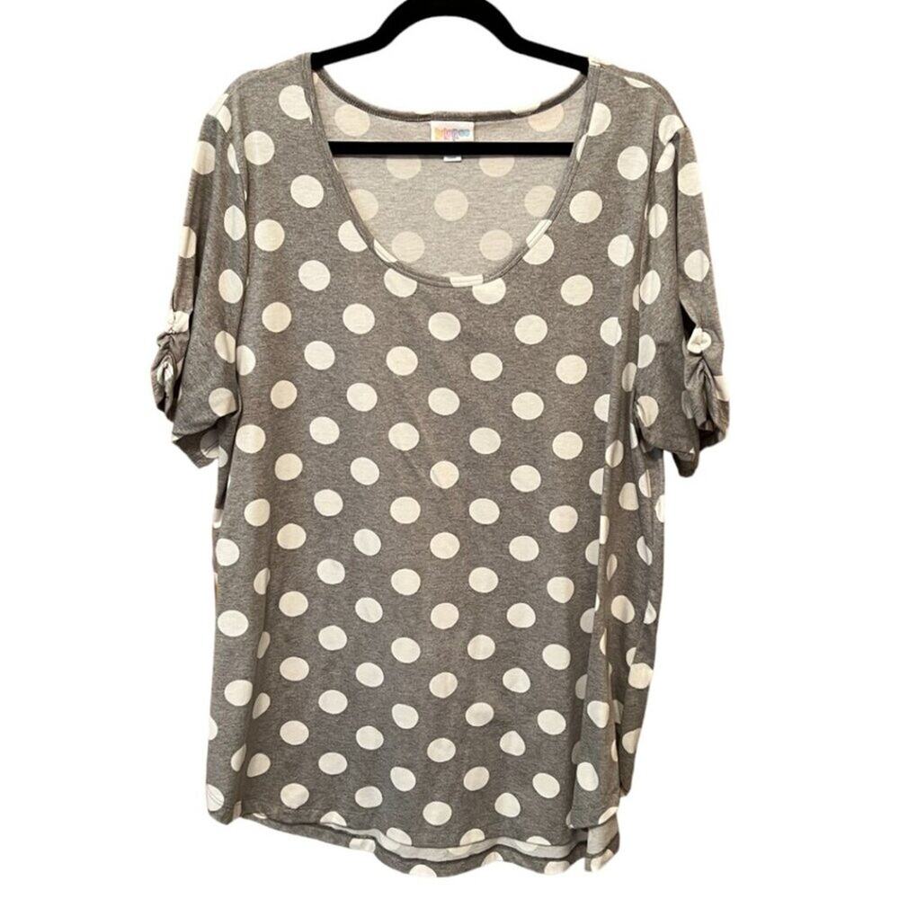 Lularoe Morgan Flare Tee White & Gray Size 2XL